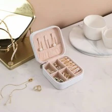 1pc Portable Multi-Functional Jewelry Box With Storage Bag, PU Leather Jewelry Ring Box Necklace Box Jewelry Box Oxidation Proof Birthday Gift, Super Large Capacity Jewelry Box For Earrings, Rings, Bracelets, Necklaces, Hair Accessories, Suitable As Gift For Girlfriends, Friends, Girls For Holiday Or Birthday Summer Goods For Women Storage Organizer Gift Back To School
