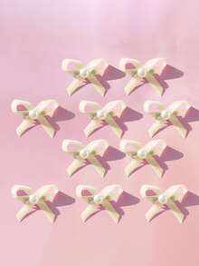 6 piezas Horquillas con moño lindo para mascotas, accesorios para el cabello con perlas y moños para fiesta de cumpleaños de perros y gatos