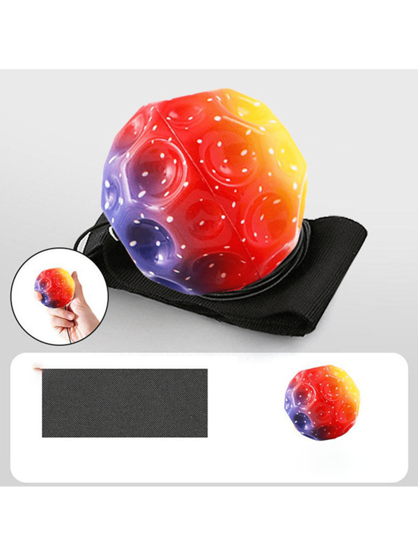 Stress Relief Colorful Wrist Coil Ball With String, Stretch Ball For Killing Time, Improving Reaction, PU Foam Bouncy Ball