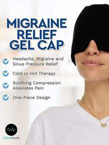 凝胶冰袋缓解头痛偏头痛帽（单层） - 可拉伸头带，用于冷热疗法，缓解头痛，无香型，无需电源，无需电池 - 有效缓解紧张、压力、发烧、疲劳，返校用品 - 彩色 - 查看 3