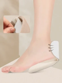 3 Pairs Women's Beige Memory Foam T-Shaped High Heel Insoles - Non-Slip, Comfortable Semi-Pad With Arch And Heel Support, Relieve Foot Pressure, Shoe Accessory, Insoles Suitable For Daily Wear, Heel Protector + 2 Pcs Random Color Heel Blister Protectors