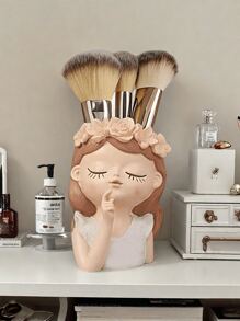 1pc Creative Cute Fairy Pen Holder & Vase Storage Rack, Nordic Style Luxury Fairy Succulent Large Flowerpot Decor For Living Room, Desktop Pen Holder Storage, Home Foyer Vase Decor