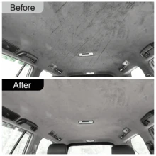 33-50SQFT Automotive Suede Headliner Fabric With 1/6" Foam Backed, Soft Trimmable Car Roof Repair Replacement Suede Fabric For Car Truck RV SUV Upholstery Fabric Interior Decor - 灰色 - 查看 2
