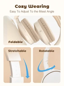 GENAI Wireless Headphones Over Ear, With Microphone, HiFi Stereo Foldable Lightweight Headset, Volume Control Stereo 3.5mm Wire Headset For Deep Bass For Home Office Cellphone PC Ect.