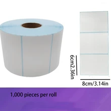 Papel de etiqueta impermeable y resistente al calor, horizontal, 1.57 pulgadas de ancho, 2.76 pulgadas de largo, 1200 hojas/rollo, 0.78 pulgadas de ancho, 2.76 pulgadas de ancho, 2000 hojas/rollo, 2.36 pulgadas de ancho, 3.14 pulgadas de largo, 1000 hojas/rollo, papel adhesivo de código de barras logístico