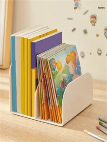 1 PC Desktop Book Stand Office Plastic Japanese Storage Organizer, Book Holder, 3-Slot Transparent Acrylic Document Organizer, Magazine And File Storage Rack , Back To School Gifts - Multicolor - View 4