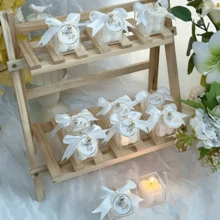 1/3/5-Piece Set Of Small Bubble Candles, Suitable For Guests, Loose Soy Wax Candles, With Stylish Ribbon Card Acrylic Box, Suitable For Wedding Gifts, Bride Gifts, Baby Gifts, Birthday Engagement Gifts Wedding Decoration - Multicolor - View 10