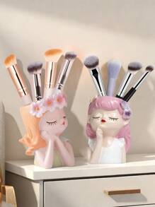 1pc Creative Cute Fairy Pen Holder & Vase Storage Rack, Nordic Style Luxury Fairy Succulent Large Flowerpot Decor For Living Room, Desktop Pen Holder Storage, Home Foyer Vase Decor