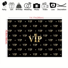 1p Black Simple Background Party Decoration VIP Base Pattern Banner Supplies Photo Booth Scene Props Indoor/Outdoor/Garden Home Decoration Paintings No Charging Required, Multi-Purpose - Multicolor - View 12