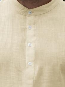 Camisa casual de unicolor para hombres, ligera y transpirable para el verano, adecuada para vacaciones en la isla y viajes diarios