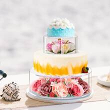 1pc Transparent Acrylic Dessert Display Stand, Cupcake Stand With Hollow Base For Filling, Suitable For Wedding, Birthday, Baby Shower, Christmas Party Dessert Table Display