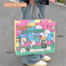 5pcs Homemade Cute Cartoon Tote Bag, Paper Bag, High Saturation Cute Cartoon Creative Gift Bag, Shopping Bag - Multicolor - View 10