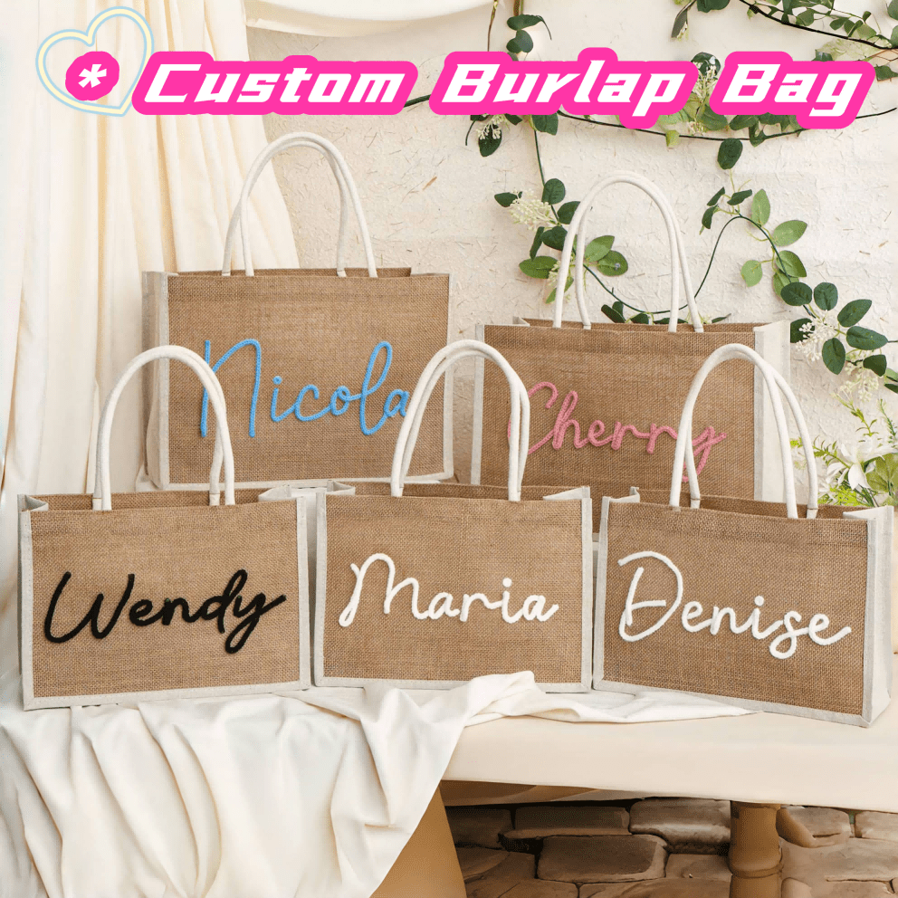 Sac en jute personnalisé pour demoiselle d'honneur, sac cadeau pour demoiselle d'honneur, sac fourre-tout avec monogramme, sac de plage, faveurs de mariage, enterrement de vie de jeune fille, cadeaux pour demoiselle d'honneur, sac pour demoiselle d'honneur, sac en jute personnalisé, sac pour le parti nuptial, cadeau de mariage, proposition de demoiselle d'honneur, cadeau de mariage, cadeau d'enterrement de vie de jeune fille, sac en jute personnalisé, sac fourre-tout avec nom, cadeau de mariage fait main, sac de plage, sac de plage pour demoiselle d'honneur, sac en jute pour demoiselle d'honneur