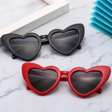 1/2pcs Unisex Red Heart-Shaped Beach Fashion Glasses - Multicolor - View 15