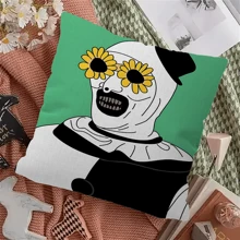 WB 1PC Terrifier Movie Art The Clown Horror Classic Movie Pillow Cushion Cover Pillowcase Living Room Sofa Home Decor Customized