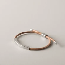 BLKSMTH BLKSMTH 18K Gold Plated Primitive Leather Style Adjustable Women Bracelet