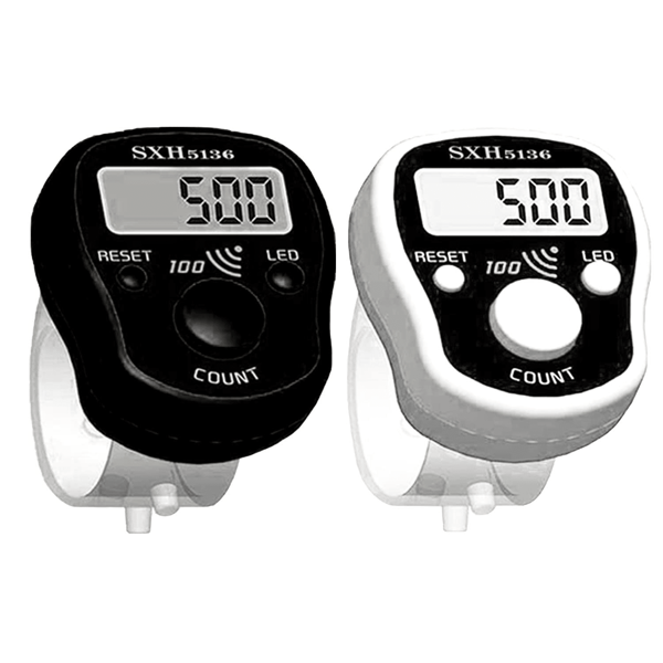 Finger Counter Click Manual Digital Clicker, 5 Packs Stitch Tally Knitting Counters Led Re-Settable Digits Pitch Electronic LCD Display Finger Number Counter Fr Row, People, Score, Inventory,Crochet