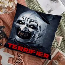 WB 1PC Terrifier Movie Art The Clown Horror Classic Movie Pillow Cushion Cover Pillowcase Living Room Sofa Home Decor Customized