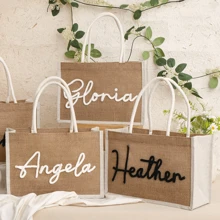Sac en jute personnalisé pour demoiselle d'honneur, sac cadeau pour demoiselle d'honneur, sac fourre-tout avec monogramme, sac de plage, faveurs de mariage, enterrement de vie de jeune fille, cadeaux pour demoiselle d'honneur, sac pour demoiselle d'honneur, sac en jute personnalisé, sac pour le parti nuptial, cadeau de mariage, proposition de demoiselle d'honneur, cadeau de mariage, cadeau d'enterrement de vie de jeune fille, sac en jute personnalisé, sac fourre-tout avec nom, cadeau de mariage fait main, sac de plage, sac de plage pour demoiselle d'honneur, sac en jute pour demoiselle d'honneur