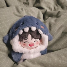 20cm玩偶衣服可愛鯊魚帽衫 超級可愛睡衣 軟玩具玩偶裝飾品