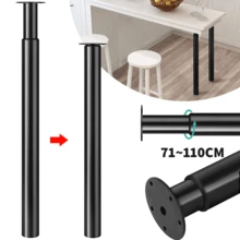 1PCS 710-1100MM Adjustable Kitchen Worktop/Desk/Breakfast Bar Table Leg 60mm Bar - Black - View 1