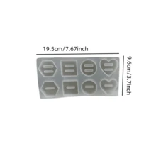 DIY 8腔戒指模具硅胶模具戒指托心形圆形六边形珠宝铸造模具 - 白色 - 查看 2