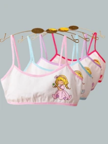 6 TOP O CORPIÑOS PARA ADOLESCENTES COPAS EXTRAIBLES  DE 8 A 10 AÑOS - Multicolor - Ver 5