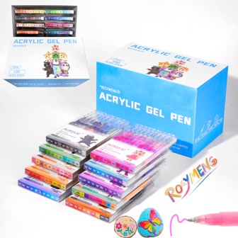 ROSYMENG 100 Colors Acrylic Gel Pens For Drawing, 1mm Fine Point Acrylic Ink Pen, Opaque Archival Bright Ink Pens For Black Paper Drawing, Sketching, Illustration, Card Making School Supplies,Back To School