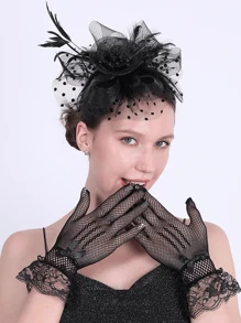 3 Stück Faszinator Hüte und Spitzenhandschuhe für Damen - elegante Teepartyhüte 2024, 1950er Jahre Kentucky Derby Hüte, Haar-Clips für Braut und Hochzeitspartys, Vogelkäfig Schleier Haarband, 1920er Jahre Kopfschmuck für Pferderennen, Vintage Bridgerton Fedora Baskenmützen, 50er Jahre Outfit Kirchenhüte, schwarzer Schleier für Begräbnisse, 1940er Jahre Kleider, viktorianische Pillbox Hüte, Lolita Accessoires für Damen und Mädchen, Geburtstagsgeschenk, Muttertag, Halloween, Weihnachten