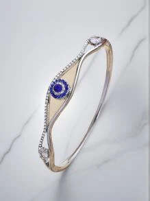 New Style Fashion Young Girl Charming Bling Bling Wisdom Eye Rhinestone Bangle Bracelet Gift Party