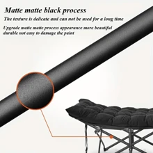1PC, Foldable Portable Recliner; Comfortable Design For Home, Office, And Camping Use; High Comfort Thick Cushion, Black