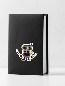 Pegatina "Cappuccino Assassino" (Brainrot italiano), pegatina divertida de meme, pegatina de vinilo para botella de agua, Kindle, teléfono, libros - Multicolor - Ver 5