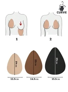 Invisible Latex Adhesive Strapless Bra, Beige/Brown/Black Suitable For B-E Cup Big Chest