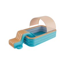 Extra Large Durable PVC Inflatable Slide; Home Use: Reinforced Design To Prevent Floating In Home Swimming Pools; Includes 3-Tier Or 4-Tier Ball Pit Fence. Versatile, Foldable And Portable, Suitable For Outdoor Entertainment, Ready To Use Without Inflation, Ideal For Independence Day, Thanksgiving, Christmas And Halloween Celebrations, Also A Must-Have For Beach And Sand Accessories. - Multicolor - View 3