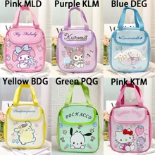 Sanrio 1pc Insulated Fashionable Portable Lunch Bag Cute Cartoon Hello Kitty Kuromi Cinnamoroll Design Reusable Lunch Box Perfect For School Work Meals