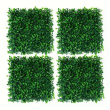 4 Pcs Artificial Milan Lawn Tiles, Artificial Boxwood Fence Panels, Artificial Grass Decor, All-In-One Decor For Indoor Home, Outdoor Parks, Gardens & Villas, Indoor Outdoor Decor, Home Decor, Room Decoration Stuff, Bedroom Decor, Garden Decor, Garden Accessories, Wedding Decor, Wall Decor And Summer Items,Fake Plants