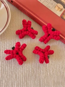 Creative Emoticon Sweat Angry Hair Clip, Cute Expression Funny Hairpin Hook Knitting Knitted Hair Accessories