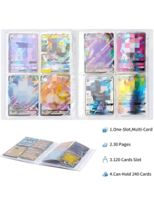 pokemon Portafolios para cartas Pokémon, caja protectora de colección de 4 bolsillos, álbum de cartas de 30 páginas que puede contener hasta 240 cartas para diversas colecciones de cartas