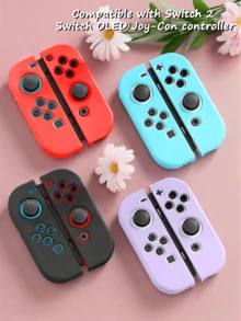 1 Pair Of Handle Protective Case Compatible With Nintendo 2025 Switch 2 Joy-Con Controllers, Compatible With Nintendo Switch OLED/NS Left And Right Handle Controller Protective Cover, The Shell Effectively Prevents The Handle From Scratching, Is Non-Slip And Sweat-Resistant, And Does Not Fall Off. It Is The Best Gift For Students, School Season, Summer, And Valentine's Day Compatible With Switch Players - Multicolor - View 1