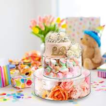 1pc Transparent Acrylic Dessert Display Stand, Cupcake Stand With Hollow Base For Filling, Suitable For Wedding, Birthday, Baby Shower, Christmas Party Dessert Table Display