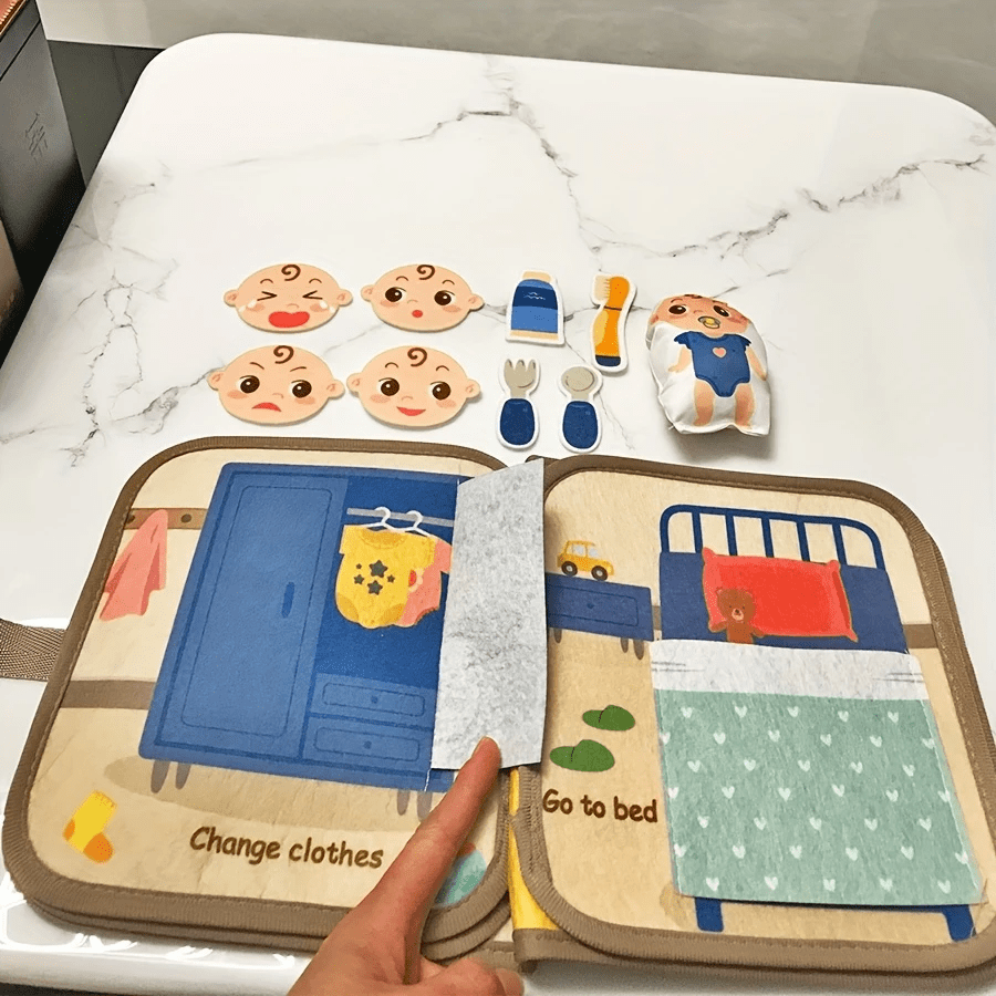 Livre en tissu pour l'apprentissage précoce des bébés - Livre en tissu interactif et résistant aux déchirures pour le développement cognitif du bébé et le lien parent-enfant - Sans piles nécessaires (Idée de cadeau du Nouvel An), Cadeau du Nouvel An | Livre interactif | Tissu résistant aux déchirures