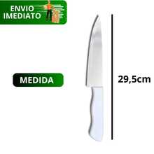 Kit 02 厨师不锈钢 7 件套厨房刀 带白色手柄 30 厘米 专业 - 彩色 - 查看 3