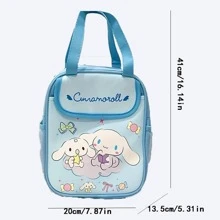 Sanrio 1pc Insulated Fashionable Portable Lunch Bag Cute Cartoon Hello Kitty Kuromi Cinnamoroll Design Reusable Lunch Box Perfect For School Work Meals