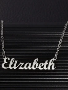 1 Stück Gold Silber Mode Personalisierte Name Halskette Edelstahl Namensschild Choker Frauen Mädchen Alltags Schmuck, Gold, Stilvolle, Farbig, Vintage, Hipster, Einfach, Y2k, 2000er Jahre Mode, Personalisiert, Einzigartig, Ideale Geschenke für Ihn, Ideale Geschenke für Sie, Sie, Freund, Freundin, Vater, Mutter, Familie, Freunde, für Jahrestage, für Geburtstage, für Abschluss, für Abschlussball, für Party, Schmuck Frauen, Personalisierte Mode Wort Halsketten, Vintage Outfit, Neujahr Glamour - Verschiedenfarbig - Übersicht 16
