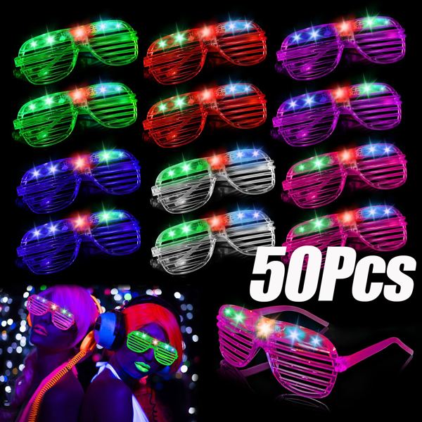 1-24pcs LED Neon Glasses 6 Neon Colors Light Up Party Glasses Glow In The Dark For Adults Birthday Gifts Toys Party Favors