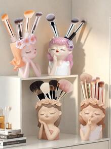 1pc Creative Cute Fairy Pen Holder & Vase Storage Rack, Nordic Style Luxury Fairy Succulent Large Flowerpot Decor For Living Room, Desktop Pen Holder Storage, Home Foyer Vase Decor