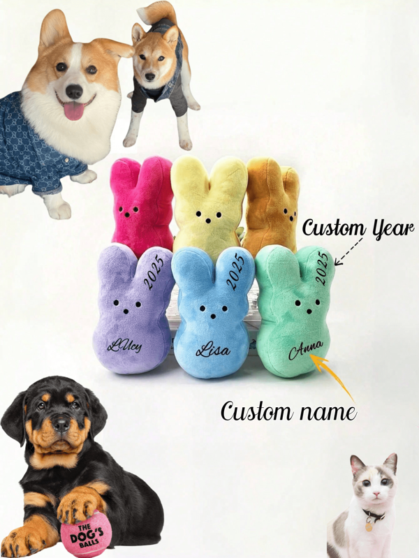 Customized Bunny (With Name), Mini Toys, Plush, Cute Stuffed Animal Toys, Unique Easter Gifts