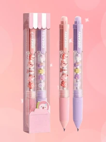 2pcs/Set Erasable Pen Refills, 0.5mm Bullet Tip Crystal Blue Retractable Erasable, Suitable For Journaling, Office Essential