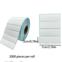Papel de etiqueta impermeable y resistente al calor, horizontal, 1.57 pulgadas de ancho, 2.76 pulgadas de largo, 1200 hojas/rollo, 0.78 pulgadas de ancho, 2.76 pulgadas de ancho, 2000 hojas/rollo, 2.36 pulgadas de ancho, 3.14 pulgadas de largo, 1000 hojas/rollo, papel adhesivo de código de barras logístico