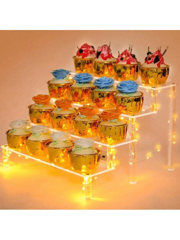 4/3/2/1 Layers Cake Decoration Ladder Shaped Dessert Display Stand With Clear Acrylic Glass, Detachable Sweet Organizers For Wedding, Birthday, Anniversaries, Halloween, Party Decor, Cake Stand, Cake Decorations, Cupcake Stand, Cake Decor, Cake Holder, Wedding Deco,R Wedding Party Supplies, Wedding Decorations, Wedding Accessories, Wedding Cake Stand, Halloween Candy Stand